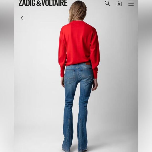 Zadig & Voltaire Emma cut-out-sleeves wool jumper Sweater NWT FLAWED - Picture 5 of 14